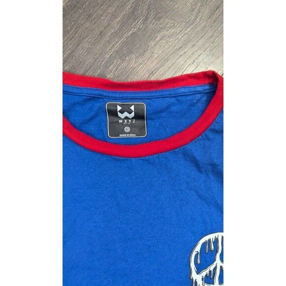 WXYZ RETRO TEE L LARGE SHORT SLEEVE T SHIRT CREW NECK Green And Blue - Picture 3 of 3